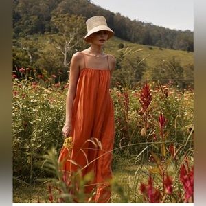 DISSH CAMPBELL ORANGE ELASTIC MIDI DRESS - size 10